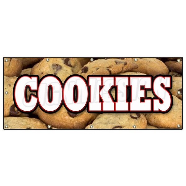 COOKIES BANNER SIGN fresh baked homemade chocolate chip oatmeal